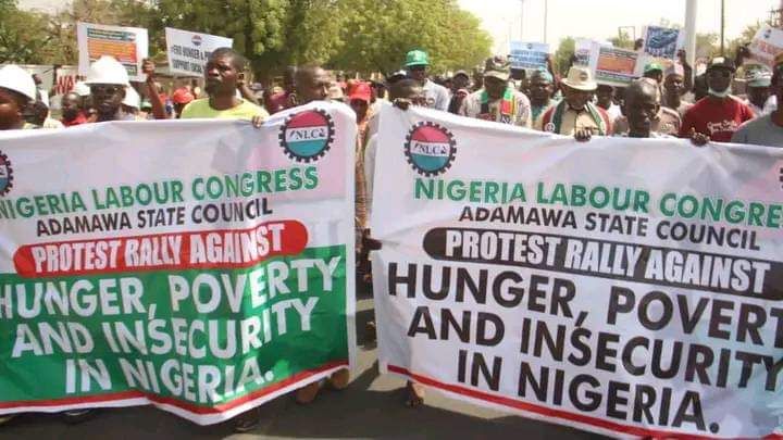 Adamawa NLC Protests Economic Hardship, Salutes Gov Fintiri On Palliative Measures